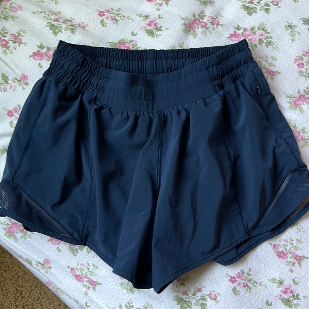 Navy Lululemon hotty hot shorts